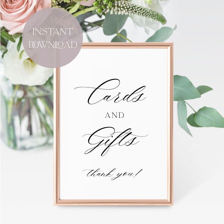 Cards &amp; Gifts Instant Download Printable Wedding Decor | Etsy