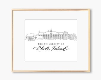 Custom University Illustration | Custom College Drawing | Graduation Gift | Custom Art | Dorm Art