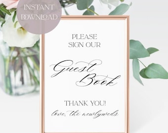 Guest Book Sign | Printable | Instant Download | Wedding Reception Decor | Wedding Sign