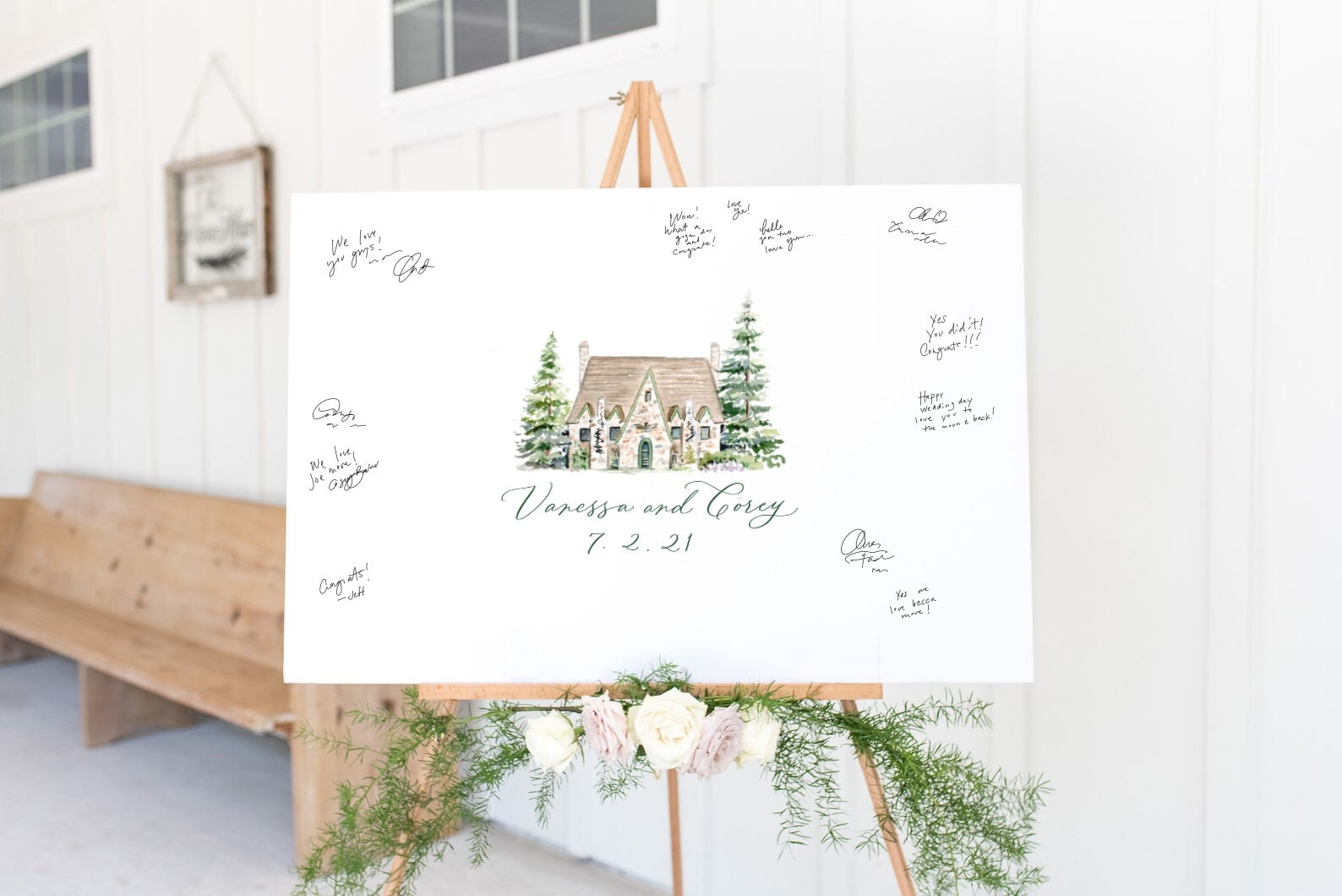 Custom Guest Book Sign | Watercolor Venue Guest Book Alternative ...
