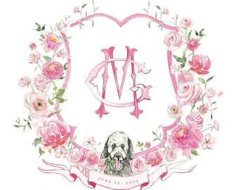 Custom Watercolor Wedding Crest | Wedding Monogram | Wedding Logo | Watercolor Crest Invitations | Custom Watercolor Wedding Invitations