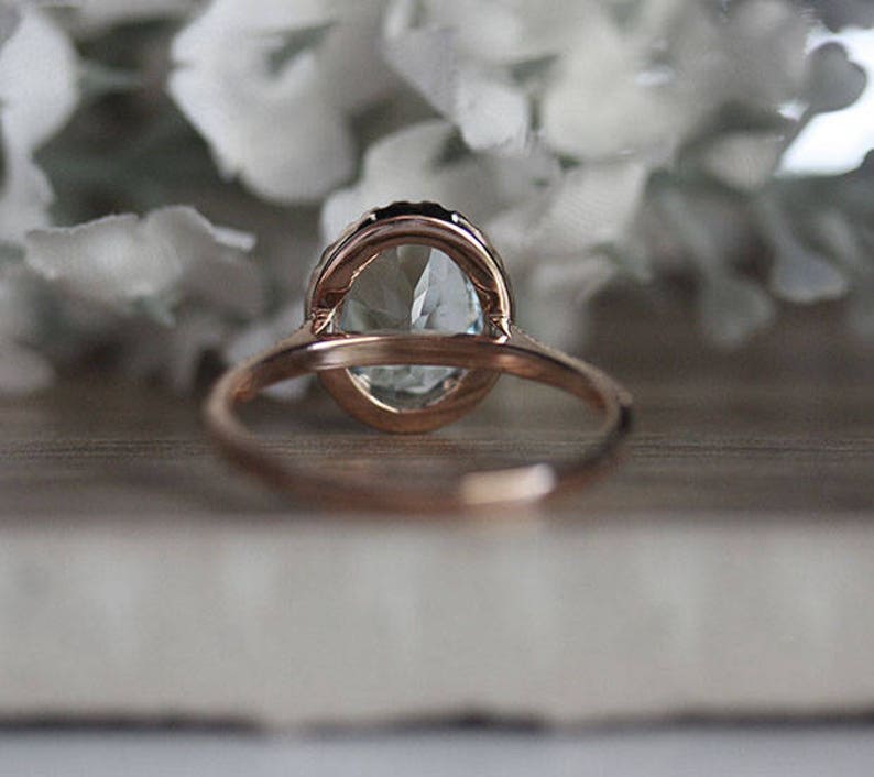 Bague de fiançailles aiguemarine ovale 9x7mm naturelle Etsy