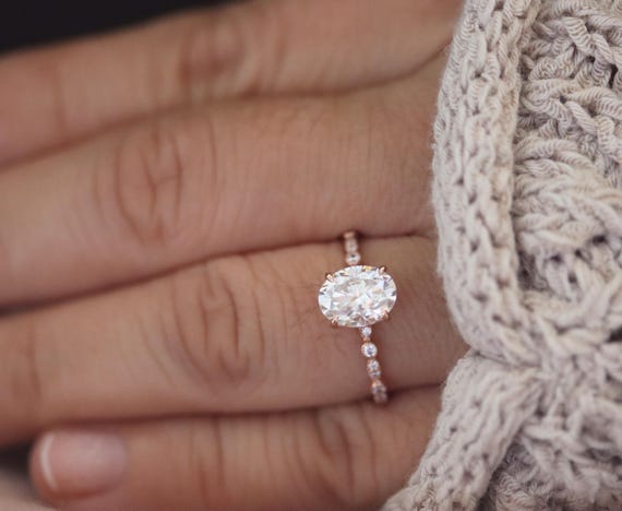 Moissanite oval forever classic engagement ring deals