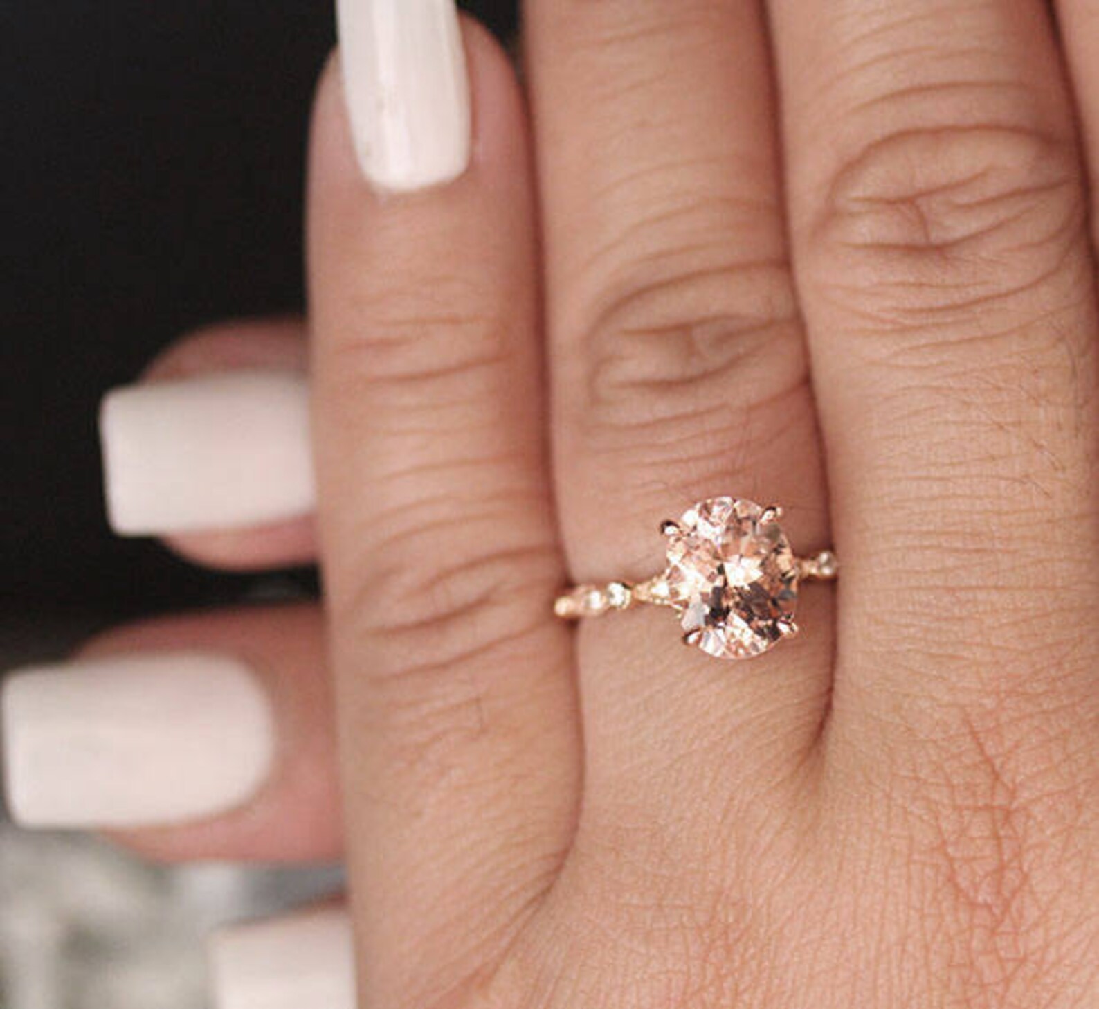 LOW COST Engagement Ring 10k Rose Gold and Diamond Etsy
