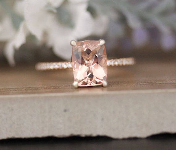 Etsy rose gold store morganite engagement ring
