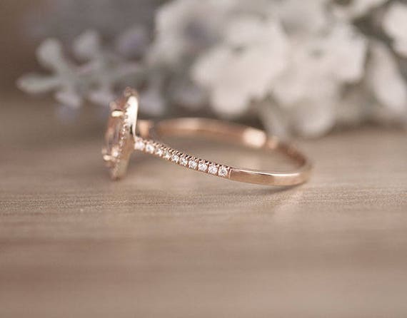 Généreux mariage fiançailles or rose rempli Morganite Anneau Set Bijoux SZ 6-10 Généreux mariage fiançailles or rose rempli Morganite Anneau Set Bijoux SZ 6-10
