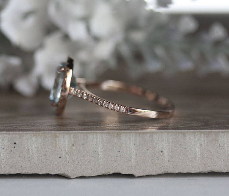 Bague de fiançailles aiguemarine ovale 9x7mm naturelle Etsy