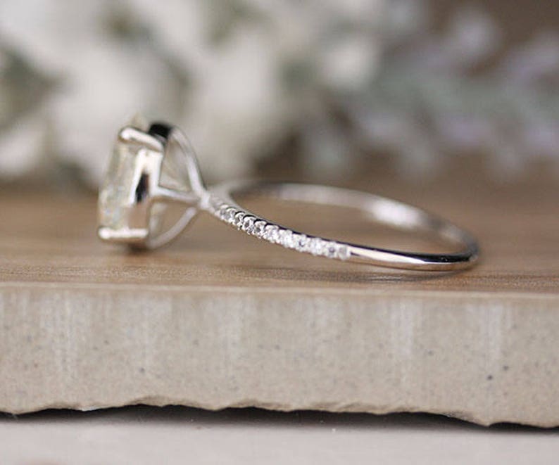 3.00CT Moissanite Oval Bridal Ring Set White Gold D Color Etsy