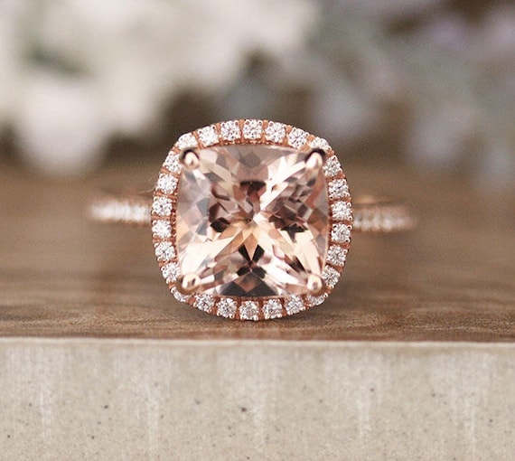 Etsy morganite rose shop gold ring