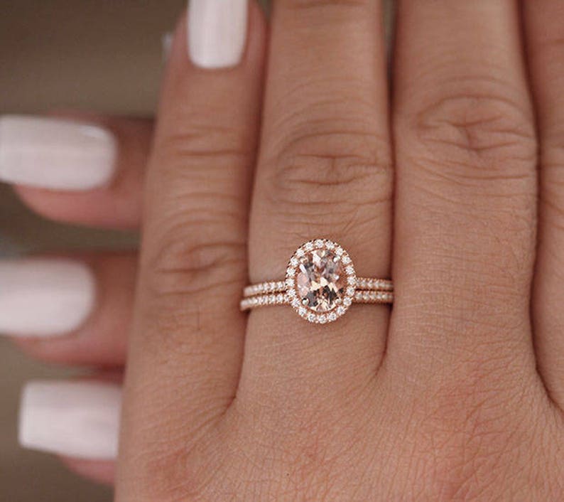 Rose Gold Wedding Band White Gold Engagement Ring