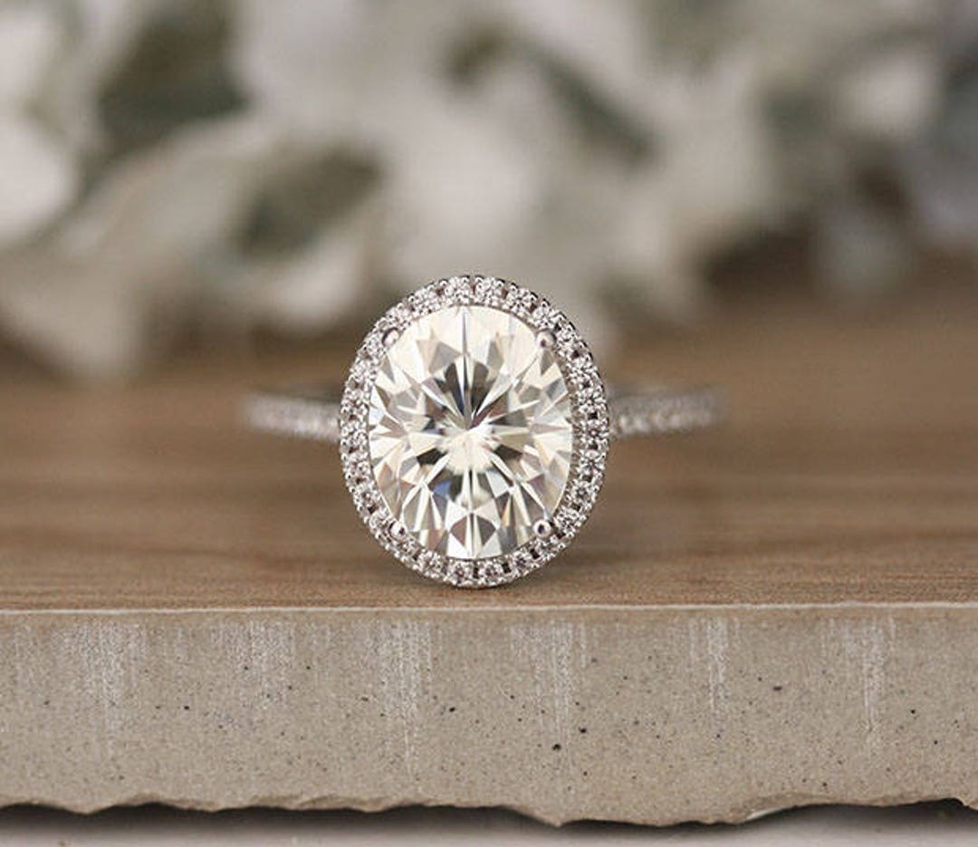 3.00ct Oval Moissanite Engagement Ring Forever Exotic - Etsy