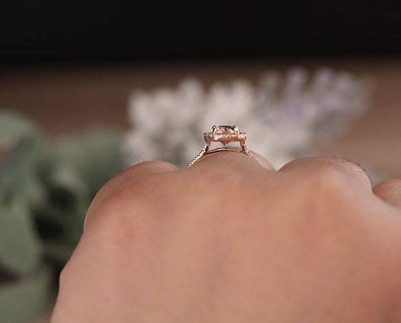 Généreux mariage fiançailles or rose rempli Morganite Anneau Set Bijoux SZ 6-10 Généreux mariage fiançailles or rose rempli Morganite Anneau Set Bijoux SZ 6-10
