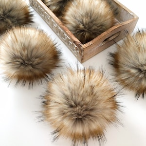 Vixen - Handmade Brown Faux Fur Pom Pom / UK Seller / Pom Pom for Hat