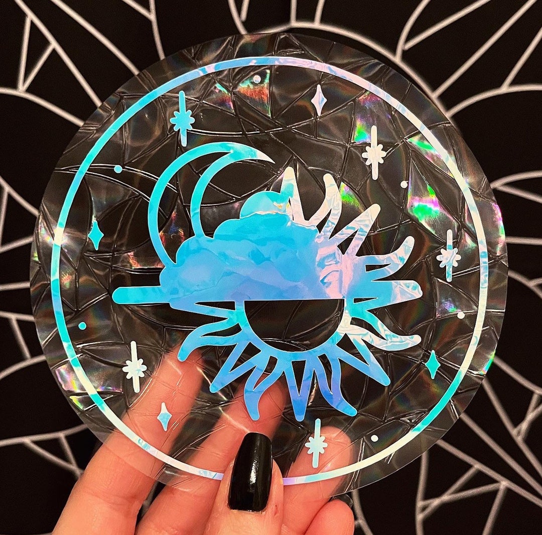 Sun & Moon Suncatcher | Rainbow | Window Decal | Vinyl Sticker - Etsy