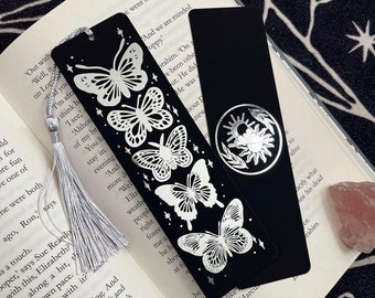 Butterflies Silver Foiled Bookmark | Illustrated | Celestial | Stars | Booklover |