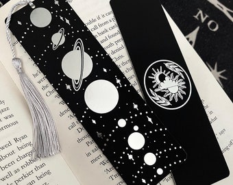 Universe Silver Foiled Bookmark | Illustrated | Celestial | Space | Cosmic | Booklover