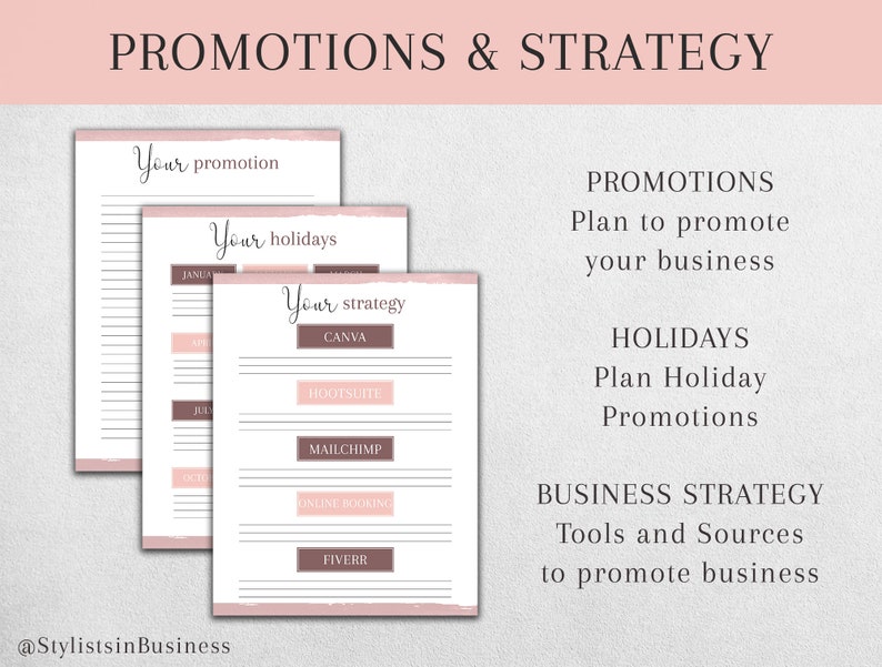 Hair Stylist Printable Business Plan Workbook Etsy