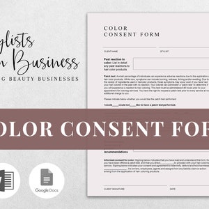 Hair Stylist Color Consent Form