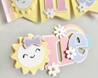 Sun cake topper, 1st birthday decor, you are my sunshine theme, first trip around the sun