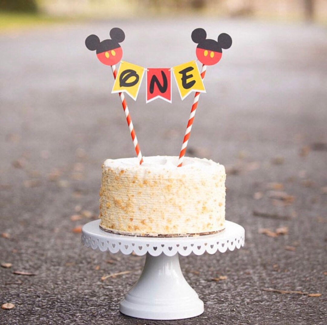 Mickey Mouse Cake Topper, First Birthday Party Cake Topper - Etsy