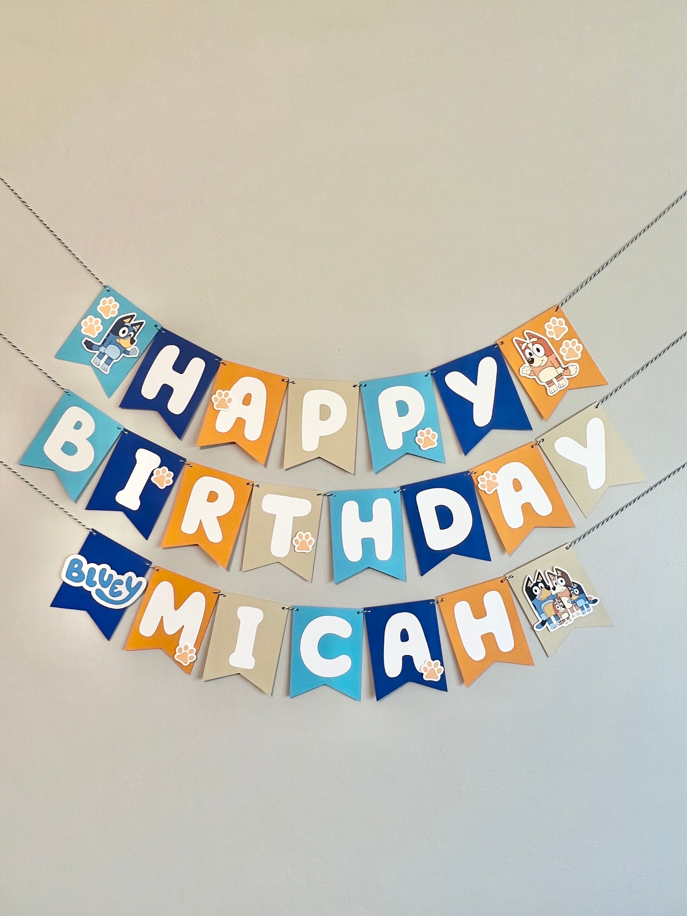 Custom Blue Dog Birthday Banner – Kids Party Decoration