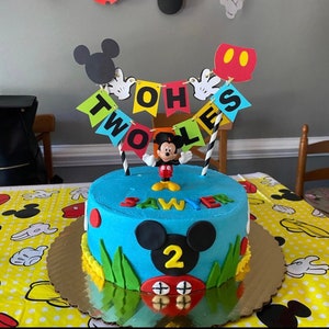 Mickey mouse cake topper, oh twodles, birthday cake topper, birthday party decorations