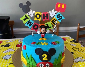 Oh Twodles Mickey Mouse Cake topper | 2nd birthday party decorations for kids