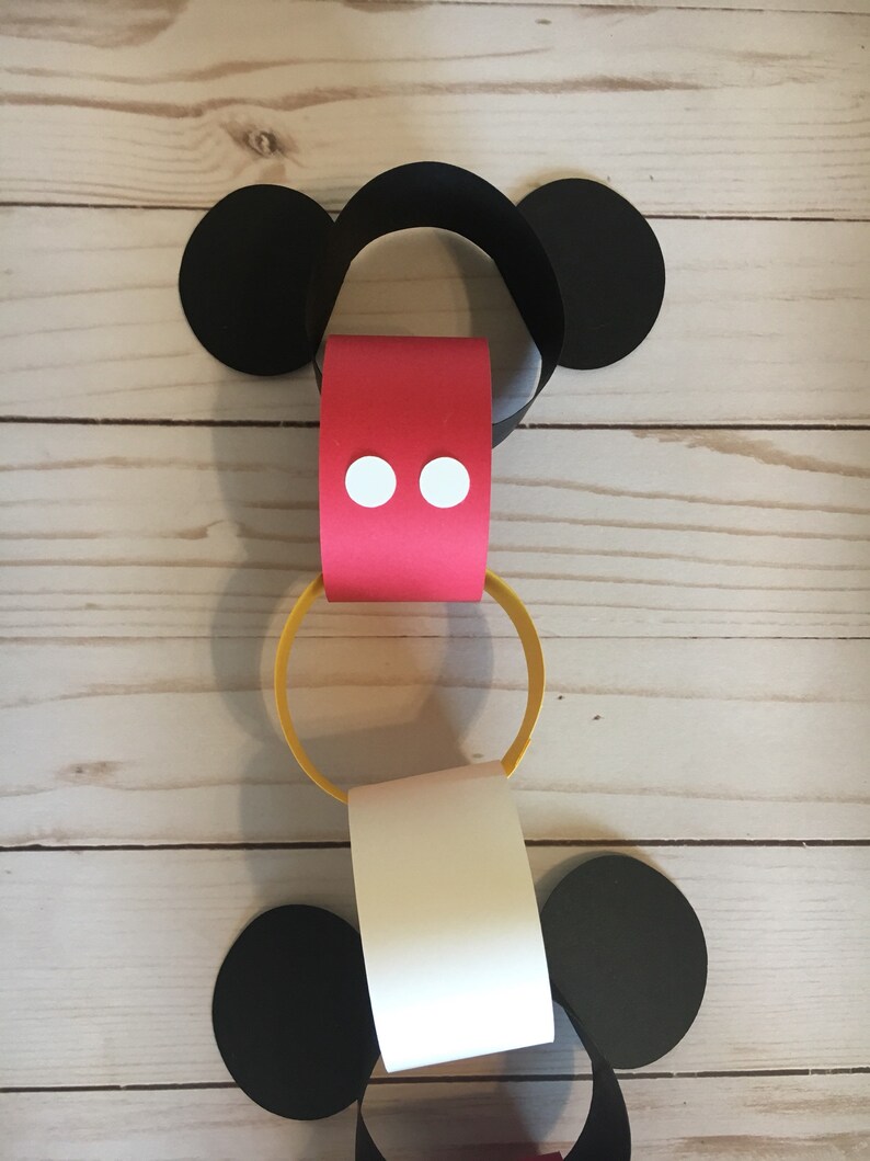 DIY Mickey Mouse Paper Chain Disney Countdown Chain Mickey - Etsy