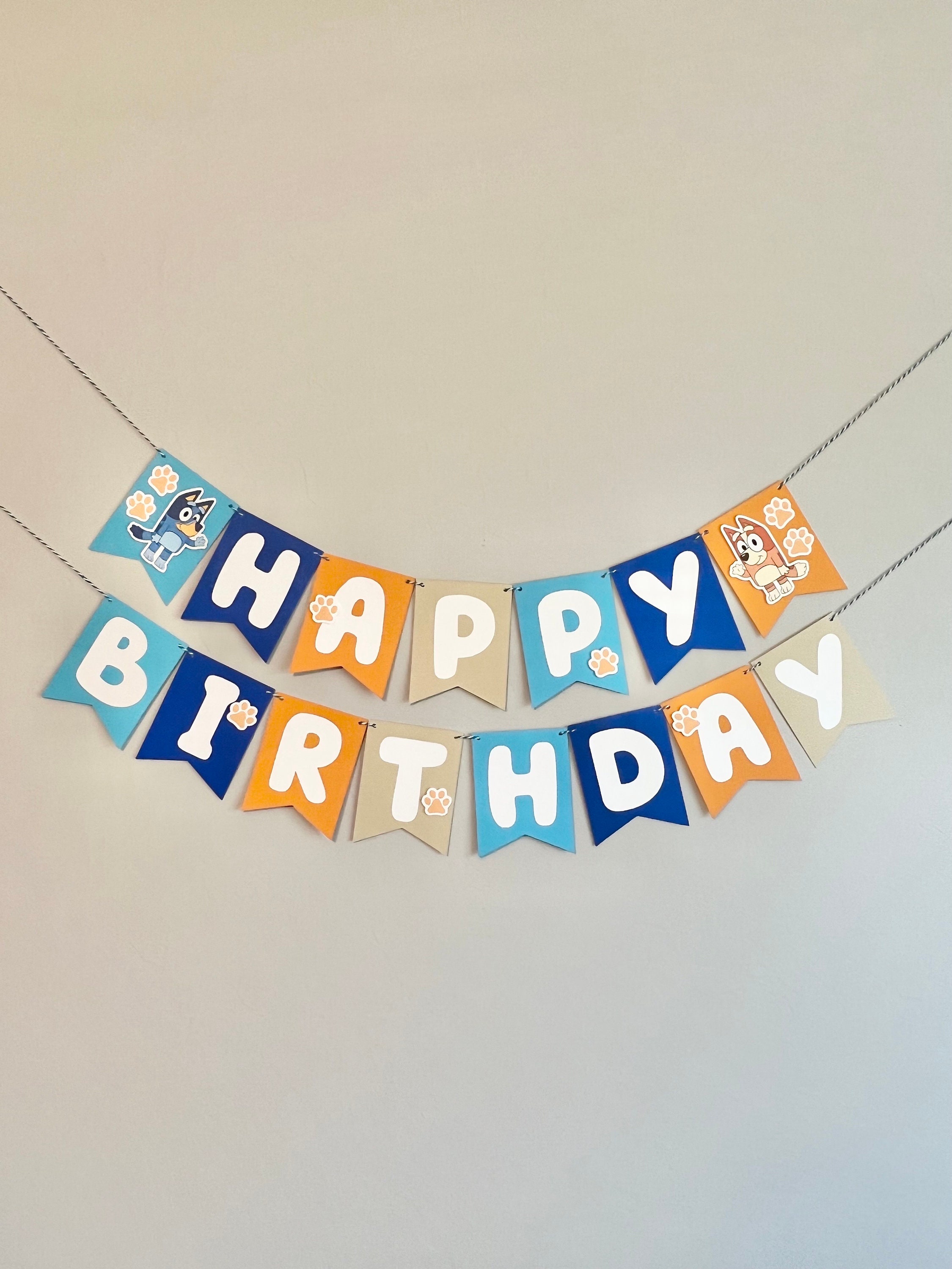 Custom Blue Dog Birthday Banner – Kids Party Decoration