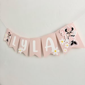 Banner de cumpleaños retro de Minnie Mouse, segundo cumpleaños de Oh Twodles, decoraciones para fiesta de Daisy, decoración para fiesta de niñas, RM25 imagen 7