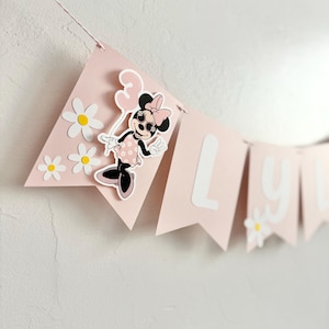 Banner de cumpleaños retro de Minnie Mouse, segundo cumpleaños de Oh Twodles, decoraciones para fiesta de Daisy, decoración para fiesta de niñas, RM25 imagen 1