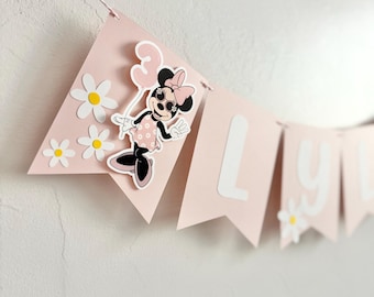 Retro Minnie Mouse birthday banner, oh twodles second birthday, Daisy party decorations, girl kids party decor, rm25
