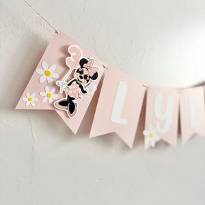 Banner de cumpleaños retro de Minnie Mouse, segundo cumpleaños de Oh Twodles, decoraciones para fiesta de Daisy, decoración para fiesta de niñas, RM25 imagen 8