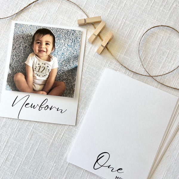 First birthday photo banner, baby first year photos, simple birthday decorations, minimalist