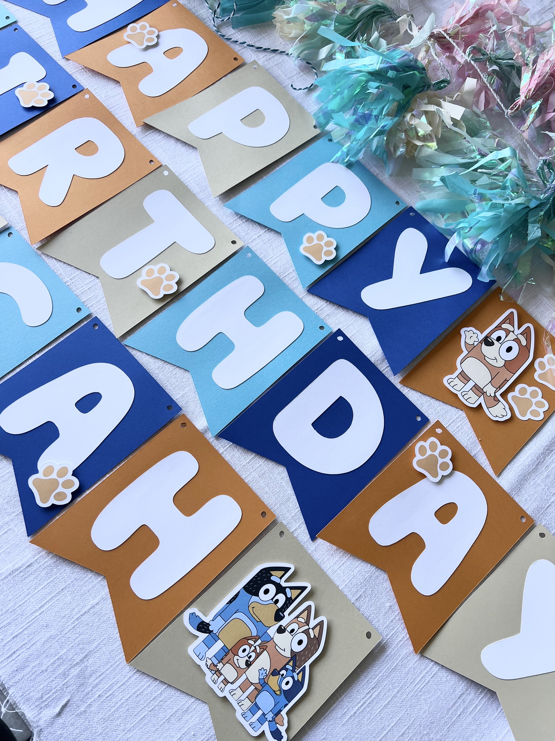 Custom Blue Dog Birthday Banner – Kids Party Decoration