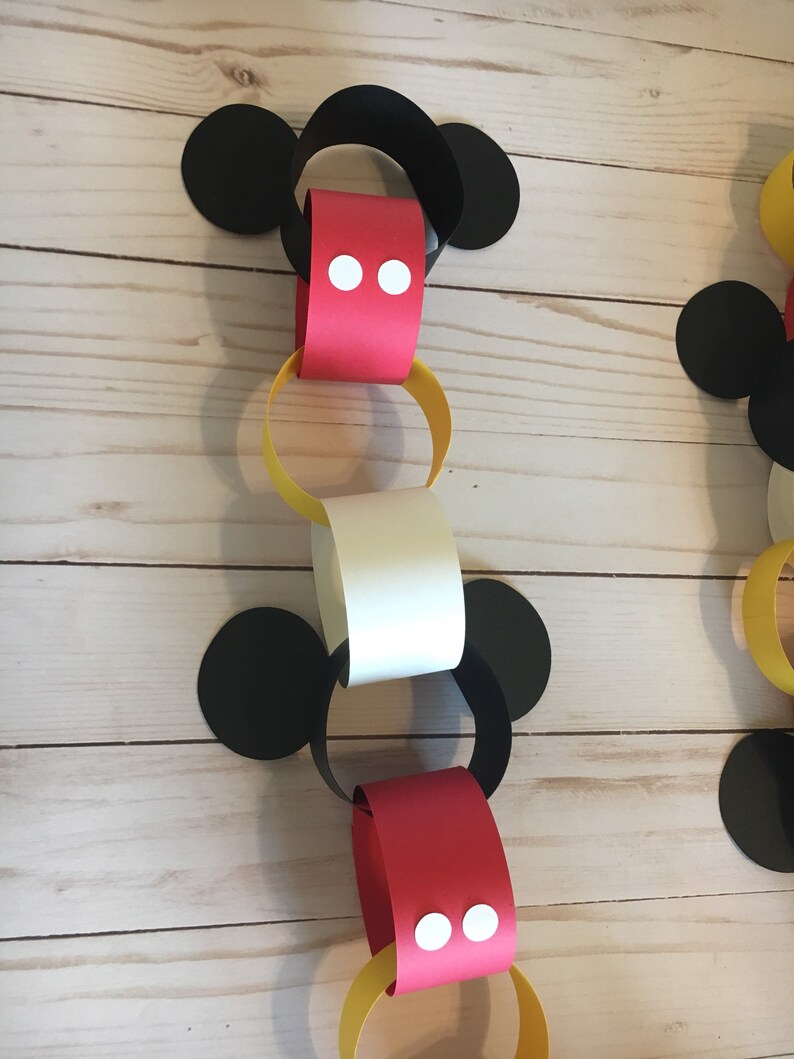 DIY Mickey Mouse Paper Chain Disney Countdown Chain Mickey - Etsy