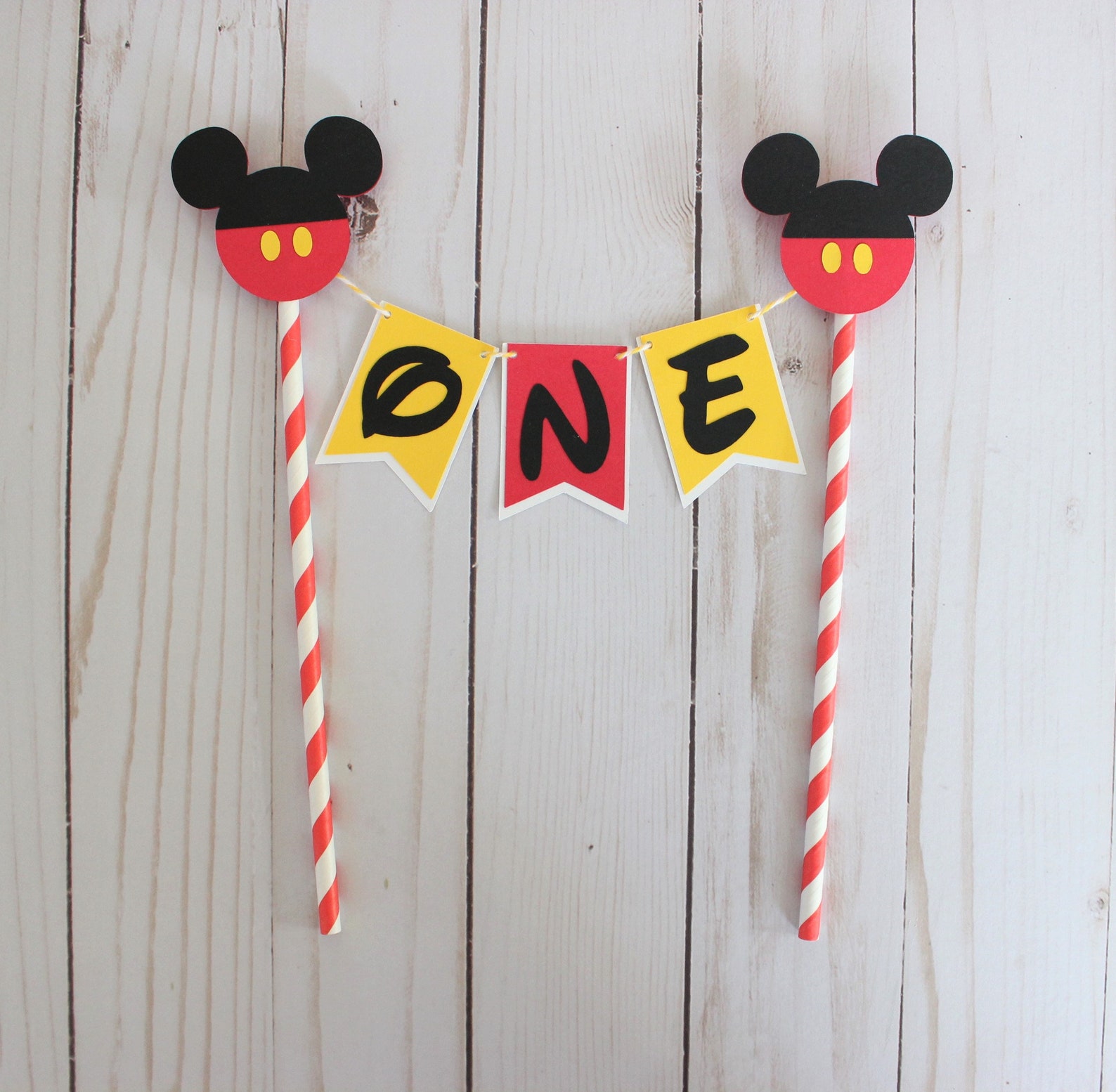 Mickey Mouse Cake Topper First Birthday Party Cake Topper - Etsy