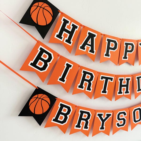 Basketball Birthday Banner, kids basketball party, 1st birthday decorations, birthday decor for boys, sports party decor, b56b