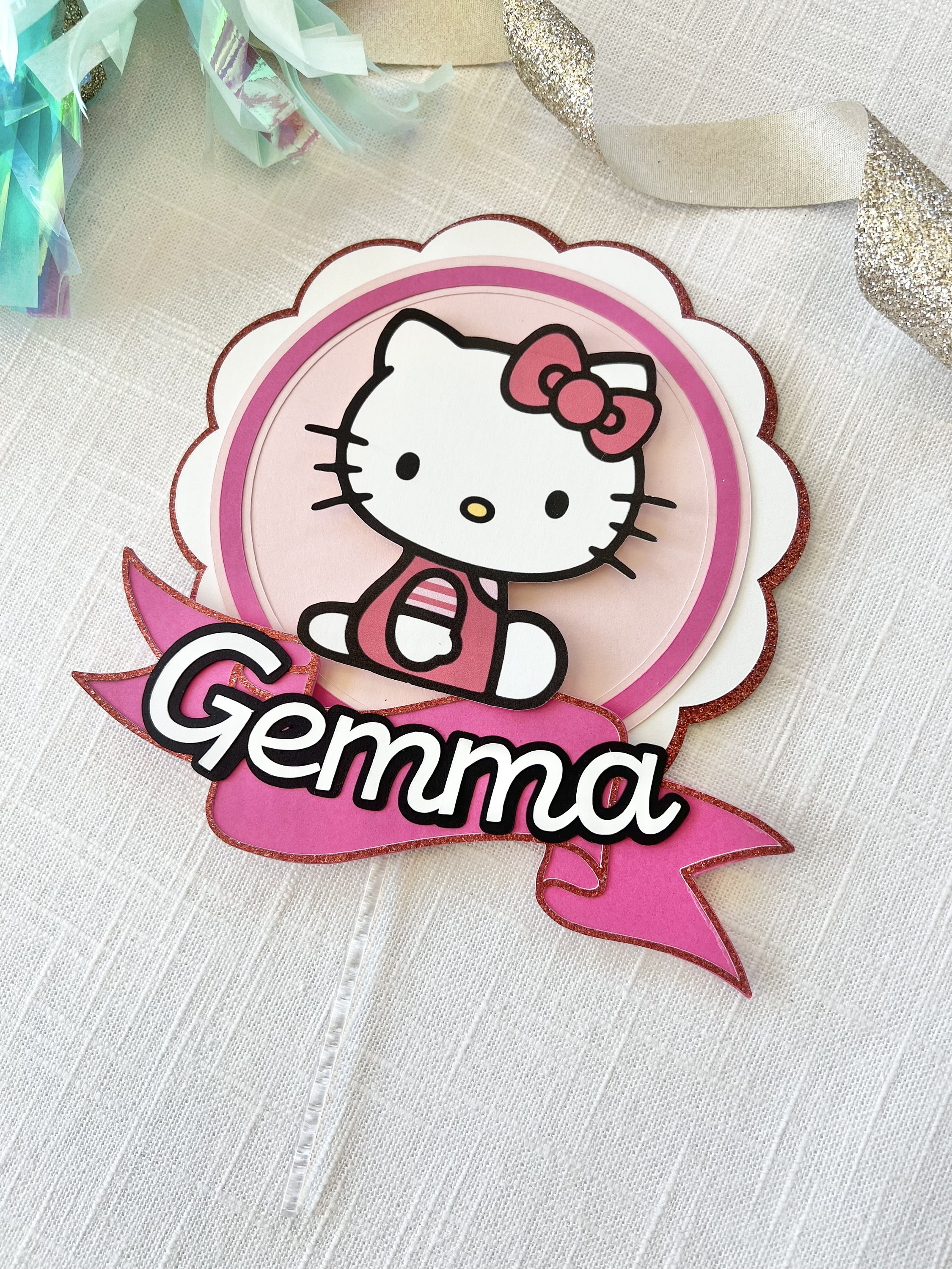 Hello Kitty birthday Cake Topper kids party cake decorations kitty cat theme birthday