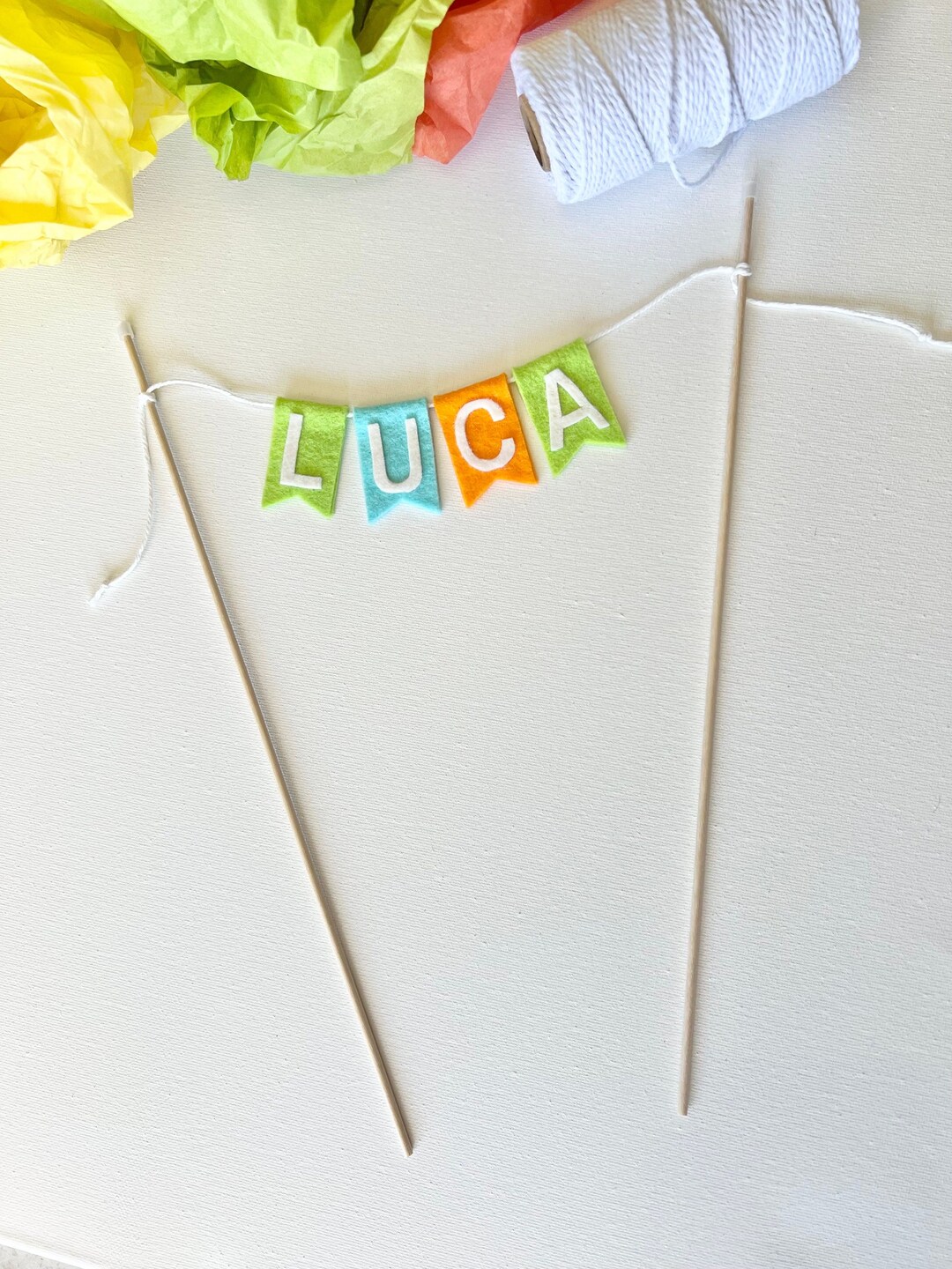 Bright Colors Cake Topper, Kids Custom Party Decorations, First ...