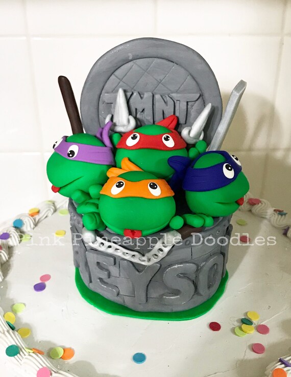 Ninja Turtle Cake Topper Polymer Clay Etsy