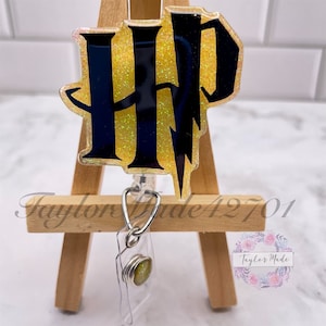 Wizard Badge Reel, Magic Retractable ID Holder, Glitter Badge Reel, Nurse Badge Reel, Badge Reel, Nurse Gift, HP