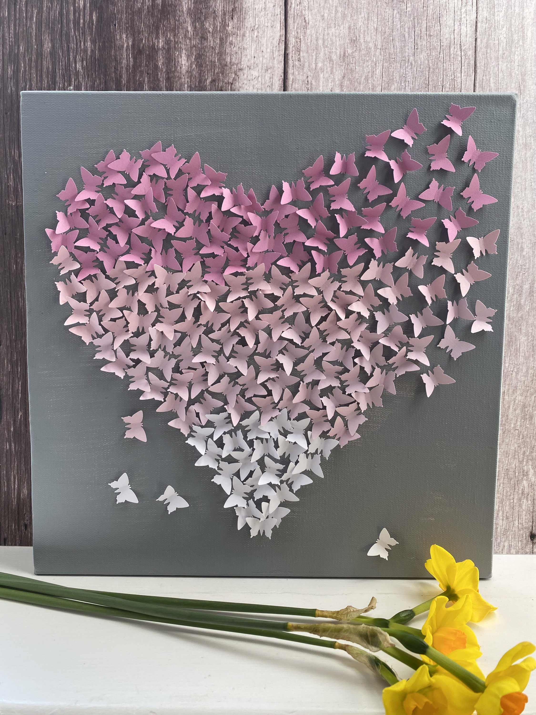 Ombre 3d butterfly wall art/Butterfly heart wall decor/ | Etsy