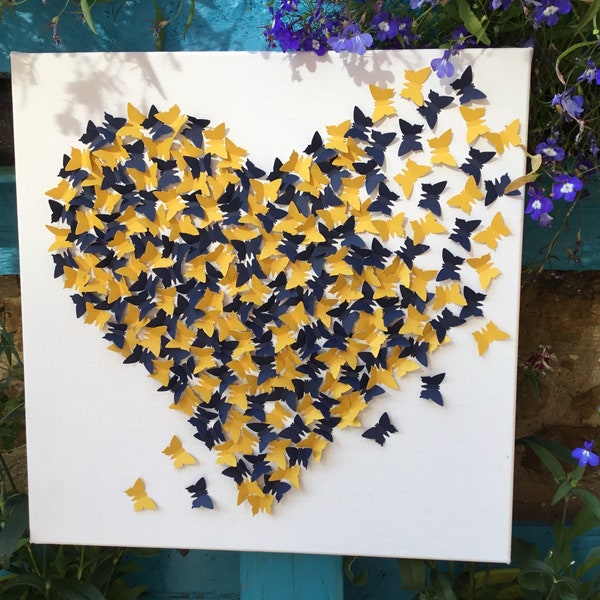 Navy Yellow Wall Art Etsy UK