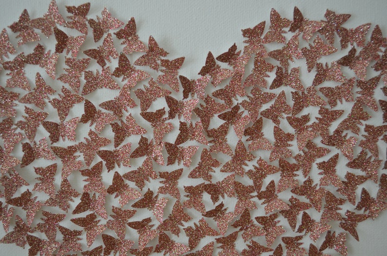 Rose Gold Glitter Butterfly Wall Art/3d Butterflies/butterfly Etsy UK
