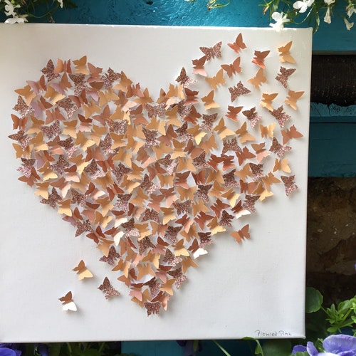 3D Butterfly Heart Framed Wall Art Anniversary Valentine Etsy