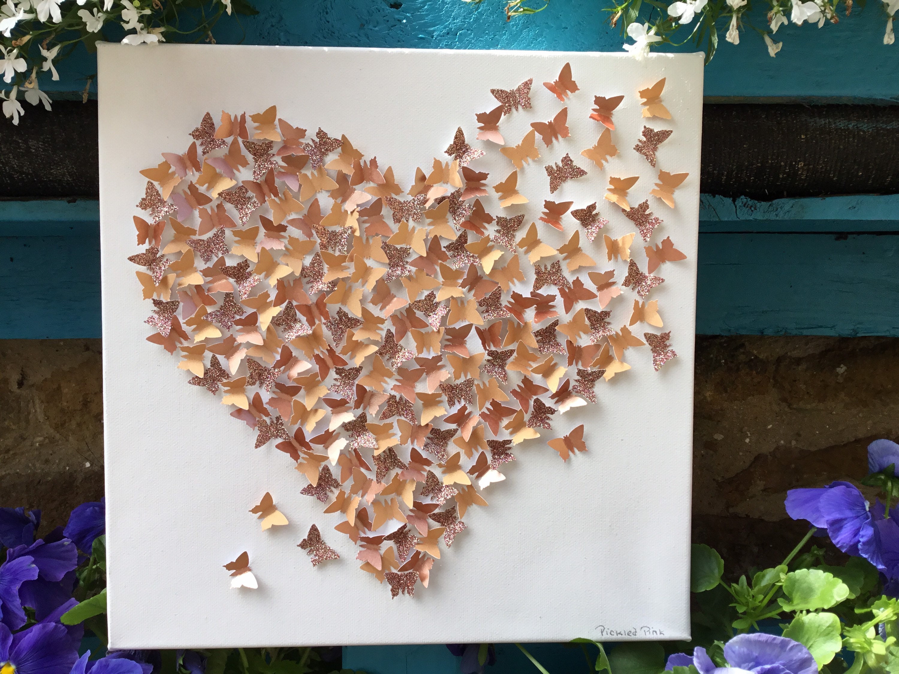 Rose Gold Butterfly Wall Art/3d Butterflies/butterfly Heart Etsy UK