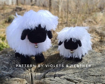 CROCHET PATTERN for Fuzzy Sheep.Fluffy Lamb Crochet Pattern. Amigurumi Cute Sheep Pattern.Instant PDF Download.Violets and Heather Kumpf