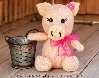 KNITTING PATTERN for Little Knit Pig, Instant PDF Pattern Download. Amigurumi Pattern. Farm Animal Pattern