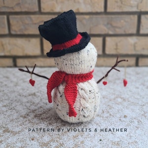 KNITTING PATTERN for Whimsical Snowman Decor, Knit Amigurumi Pattern, Knit Winter Patterns.Instant PDF Pattern Download.Violets and Heather image 3